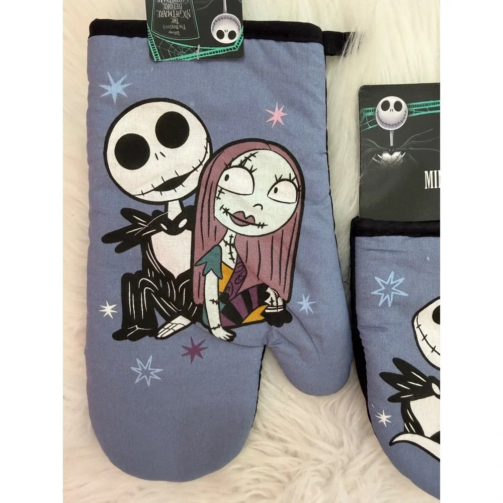 Disney Nightmare Before Christmas Jack Sally Zero Oven Mitt & Mini Mitt Set NEW